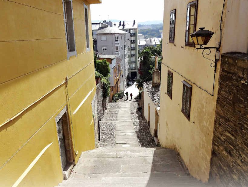 Stairway on the route of the Camino in the town of Sarria. Stairway on the route of the Camino in the town of Sarria.